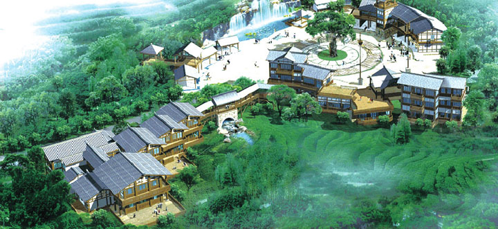 山地旅游規劃院：茶翁古鎮旅游規劃效果圖