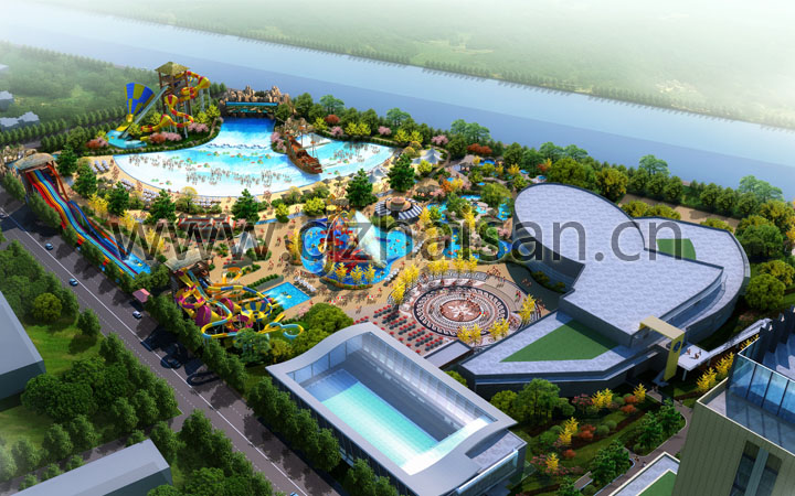 水主題公園項目旅游規劃公司:遼寧丹東金湯水上樂園旅游規劃設計鳥瞰圖